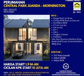 Dijual Rumah Central Park Juanda Sidoarjo start 1.9Man SHM Dekat MERR