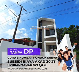 Rumah Tanpa DP di Guru Sinumba Pondok Surya Karya Dalam Medan