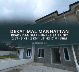 RUMAH 2 LANTAI READY DAN SIAP HUNI - DEKAT BANGET KE MAL MANHATTAN DAN LOTTE MART GATOT SUBROTO MEDAN - DGRAND GATSU