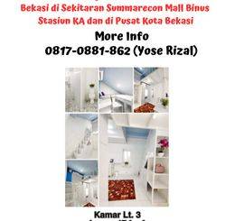 Kost Putri Murah Nyaman Full Furnished Daerah Bekasi di Sekitaran Summarecon Mall Binus Stasiun KA dan di Pusat Kota Bekasi