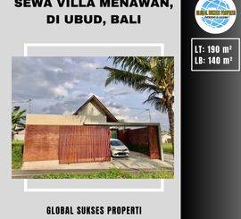 Sewa Vila Furnished 1 Lt View Gunung Dan Sawah Dekat Bali Zoo Ubud