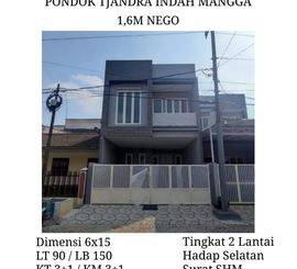 Jual Rumah Pondok Tjandra Indah Mangga Dekat MERR & Sportclub Tol Waru - Juanda Superindo Gunung Anyar Sekolah