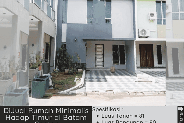 DiJual Rumah Minimalis Hadap Timur di Batam Center