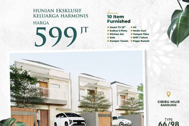 PROMO TERBATAS ! Rumah 2 Lantai di Cibiru Harga Mulai 599 juta all in free 10 item furnished