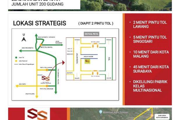 PROMO GUDANG BAGUS BARU HARGA ISTIMEWA DI SINGOSARI KABUPATEN MALANG.