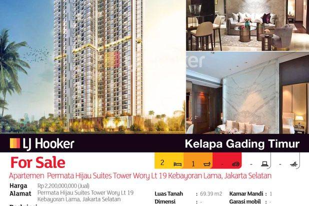 Apartemen Permata Hijau Suites Tower Wory Lt 19 Kebayoran Lama, Jakarta Selatan