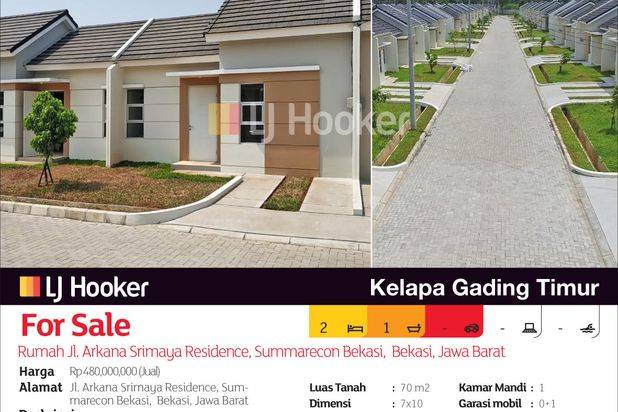 Rumah Jl. Arkana Srimaya Residence, Summarecon Bekasi, Bekasi, Jawa Barat