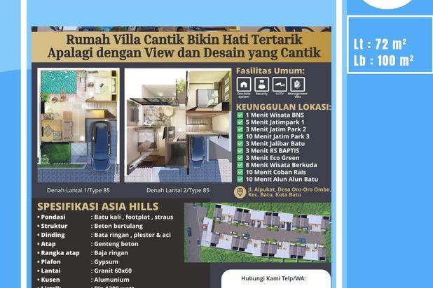 Rumah 3 Lantai dan Modern Strategis di Kota Batu