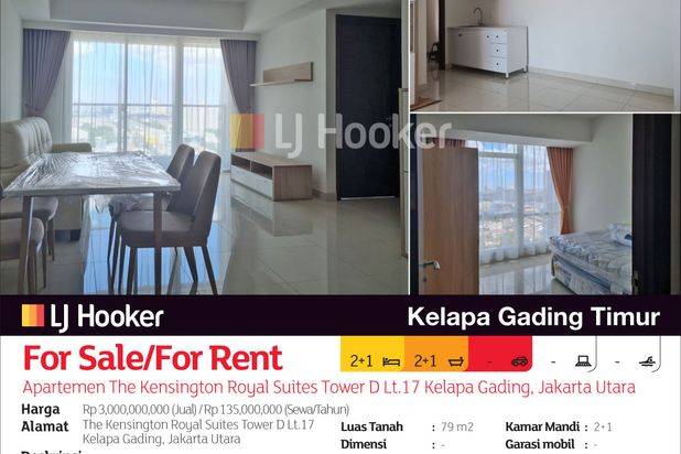 Apartemen The Kensington Royal Suites Tower D Lt.17 Kelapa Gading, Jakarta Utara