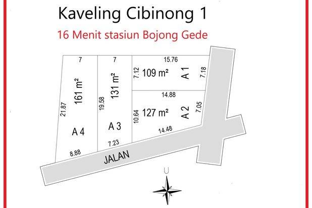 Tanah Kavling Area Strategis, 15 Menit Ke Stasiun Bojonggede