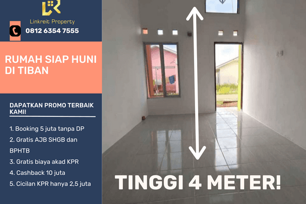 Dijual Rumah Siap Huni Di Tiban, KPR Tanpa Dp