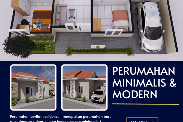 perumahan baru dengan konsep minimalis dan modern memiliki lokasi yang strategis dan kawasan ramai