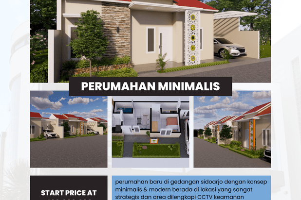 perumahan dengan konsep minimalis dan modern area dilengkapi cctv