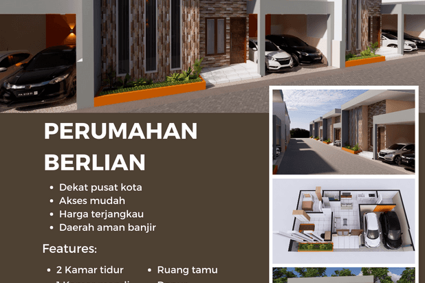 perumahan dengan konsep modern berada dikawasan ramai