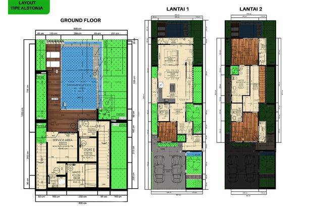 Villa baru 3 Lantai Free Furnish dan Pool Lokasi dekat canggu bali