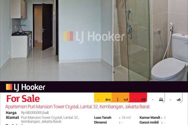 Apartemen Puri Mansion Tower Crystal, Lantai 32, Kembangan, Jakarta Barat