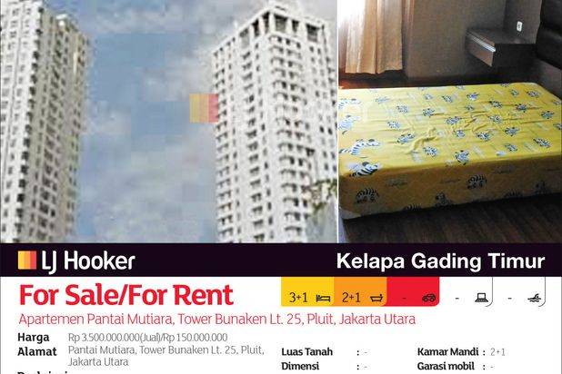 Apartemen Pantai Mutiara Tower Bunaken Lt. 25, Pluit, Jakarta Utara