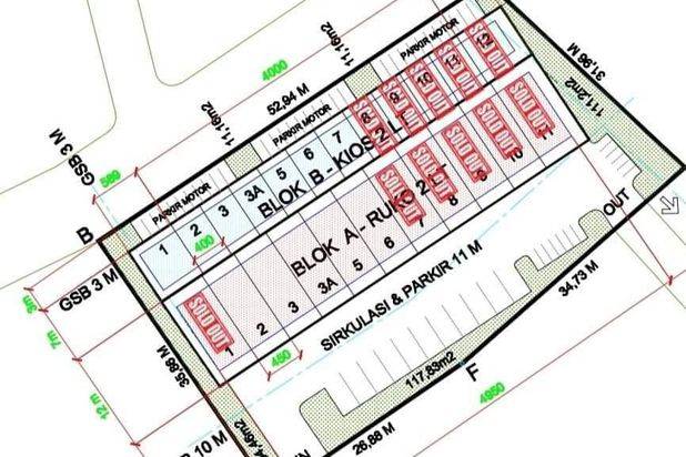 Jual Ruko Hook di Piayu Hadap Jalan Besar