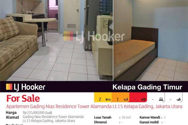 Apartemen Gading Nias Residence Tower Alamanda Lt.15 Kelapa Gading, Jakarta Utara
