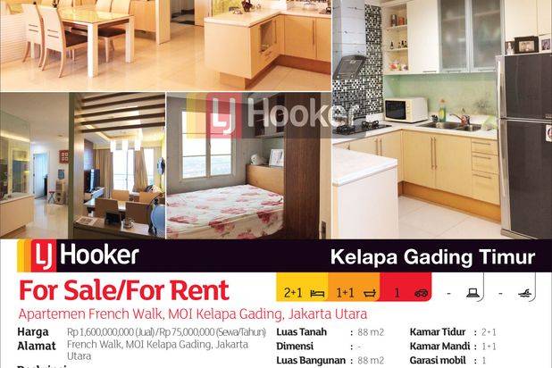 Apartemen French Walk MOI Tower Lyon Lt.27, Kelapa Gading, Jakarta Utara