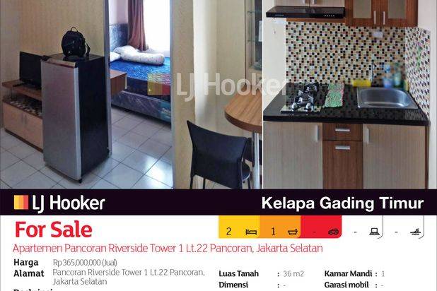 Apartemen Pancoran Riverside Tower 1 Lt.22 Pancoran, Jakarta Selatan