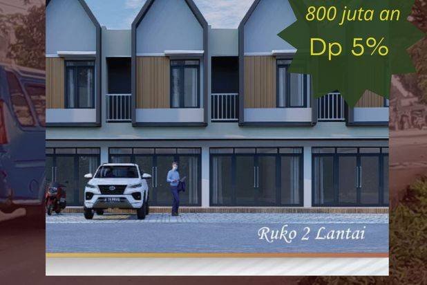 Ruko 2 Lantai Parkir Luas Akses Tepi Jalan Keramaian Dekt Tol Borr