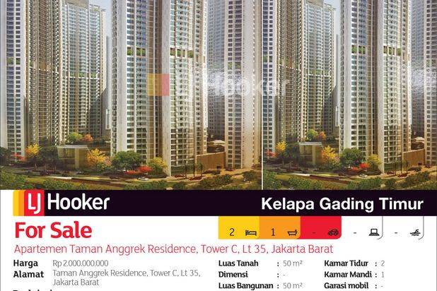 Apartemen Taman Anggrek Residence Tower Calypso, Lantai 35, Jakarta Barat