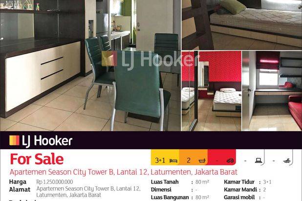 Apartemen Season City Tower B, Lantai 12, Jembatan Besi, Tambora, Jakarta Barat