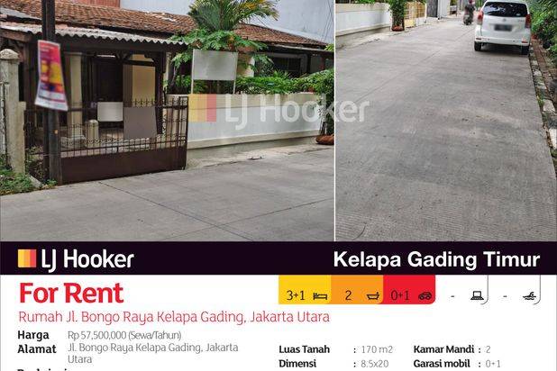 Rumah Jl. Bongo Raya Kelapa Gading, Jakarta Utara