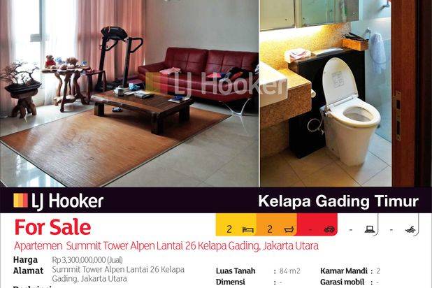 Apartemen Summit Tower Alpen Lantai 26 Kelapa Gading, Jakarta Utara