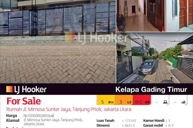 Rumah Jl. Mimosa Sunter Jaya, Tanjung Priok, Jakarta Utara