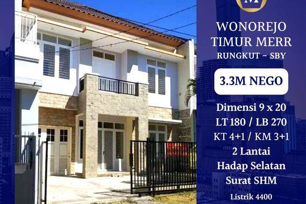 Jual Rumah Wonorejo Timur MERR Rungkut Dekat STIKOM, Raya MERR, Hotel Gunawangsa , IPH Schools East , Superindo , Baruk , Medokan Semampir , Apartemen Gunawangsa