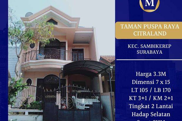 Rumah taman puspa raya citraland sambikerep siap huni
