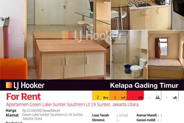 Apartemen Green Lake Sunter Southern Lt.18 Sunter, Jakarta Utara