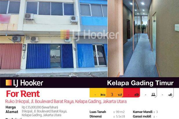 Ruko Inkopal, Jl. Boulevard Barat Raya, Kelapa Gading, Jakarta Utara