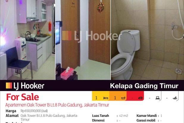 Apartemen Oak Tower B Lt.8 Pulo Gadung, Jakarta Timur