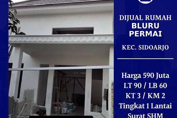 Rumah Strategis Minimalis Modern Bluru Permai Sidoarjo Dkt Trunojoyo Pasar