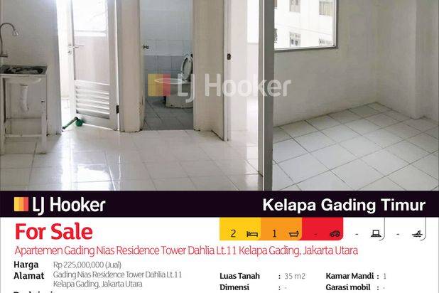 Apartemen Gading Nias Residence Tower Dahlia Lt.11 Kelapa Gading, Jakarta Utara