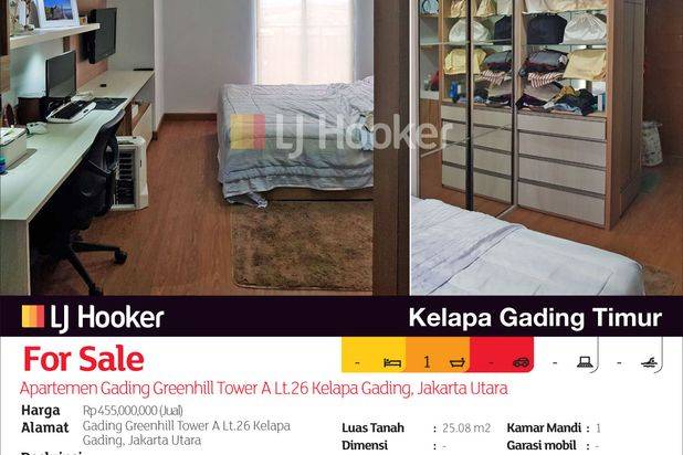 Apartemen Gading Greenhill Tower A Lt.26 Kelapa Gading, Jakarta Utara