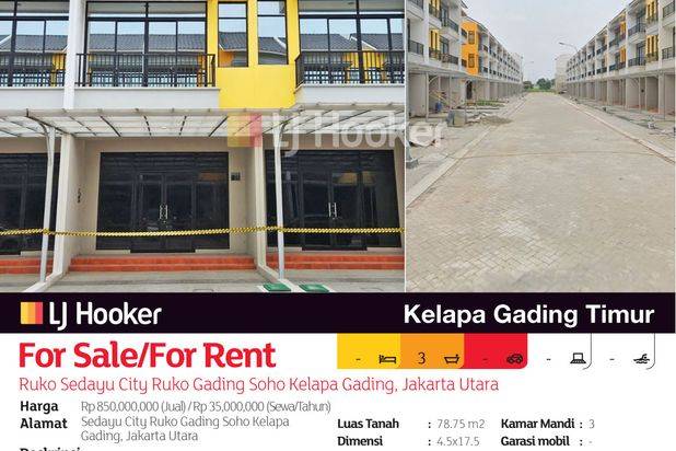 Ruko Sedayu City Ruko Gading Soho Kelapa Gading, Jakarta Utara