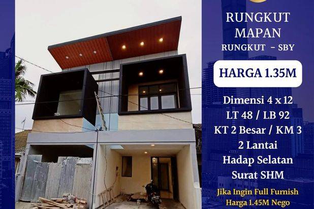 Rumah Rungkut Mapan Surabaya dkt Merr Bebas Banjir Nego