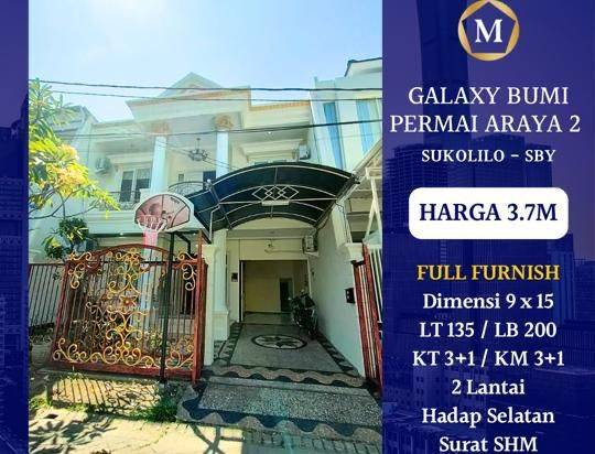 Rumah Galaxy Bumi Permai Araya Surabaya dkt Pakuwon City Mulyosari Bebas Banjir Nego