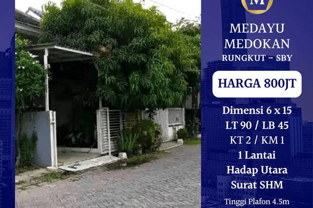 Rumah Medayu Medokan Rungkut Surabaya Timur dkt Gununganyar Nirwana