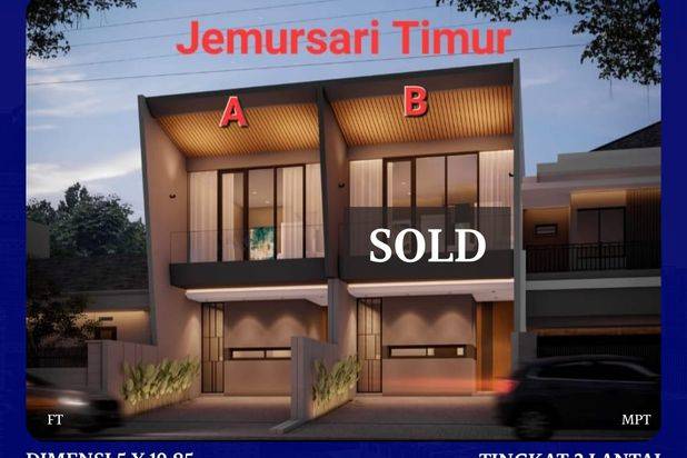 Rumah Jemursari Timur Wonocolo Surabaya SHM dkt Panjang Jiwo Nginden