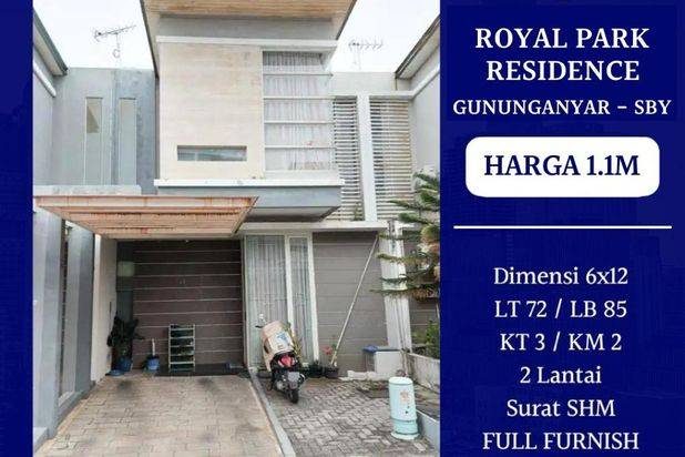 FULL FURNISH Rumah Royal Park Gunung Anyar Surabaya Timur