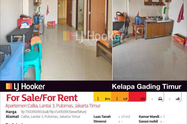 Apartemen Callia, Lantai 3, Pulomas, Jakarta Timur