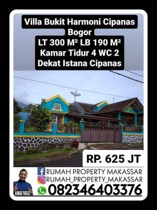 Villa Bukit Harmoni Cipanas Bogor Luas Tanah 300 M² Luas Bangunan 190 M² Kamar Tidur 4 Kamar Mandi 2 Dekat Istana Cipanas 