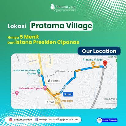 Jual Rumah Villa View Gunung Gede Pangrango di Cipanas Puncak