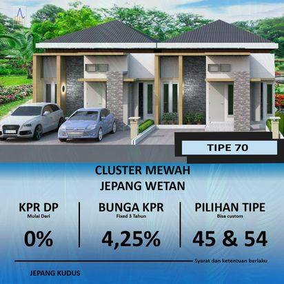 Jual Rumah Cluster Desain Custom Mejobo Kudus