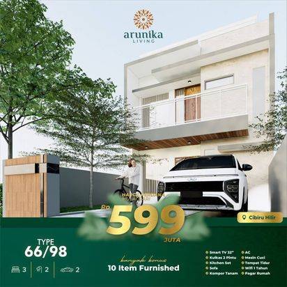 Cuma 599 juta all in free 10 item furnished ! Rumah Mewah 2 Lantai di Cibiru
